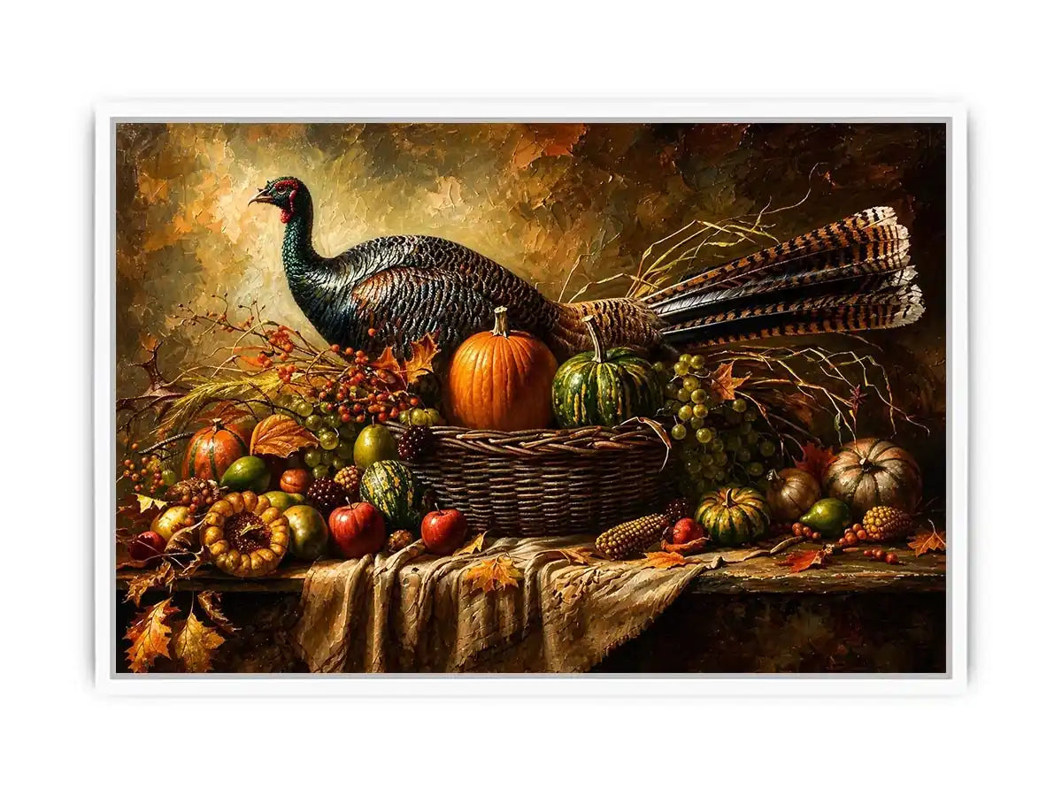 Autumn harvest bounty with turkey