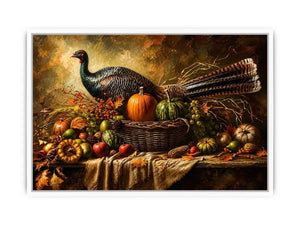 Autumn harvest bounty with turkey