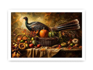 Autumn harvest bounty with turkey