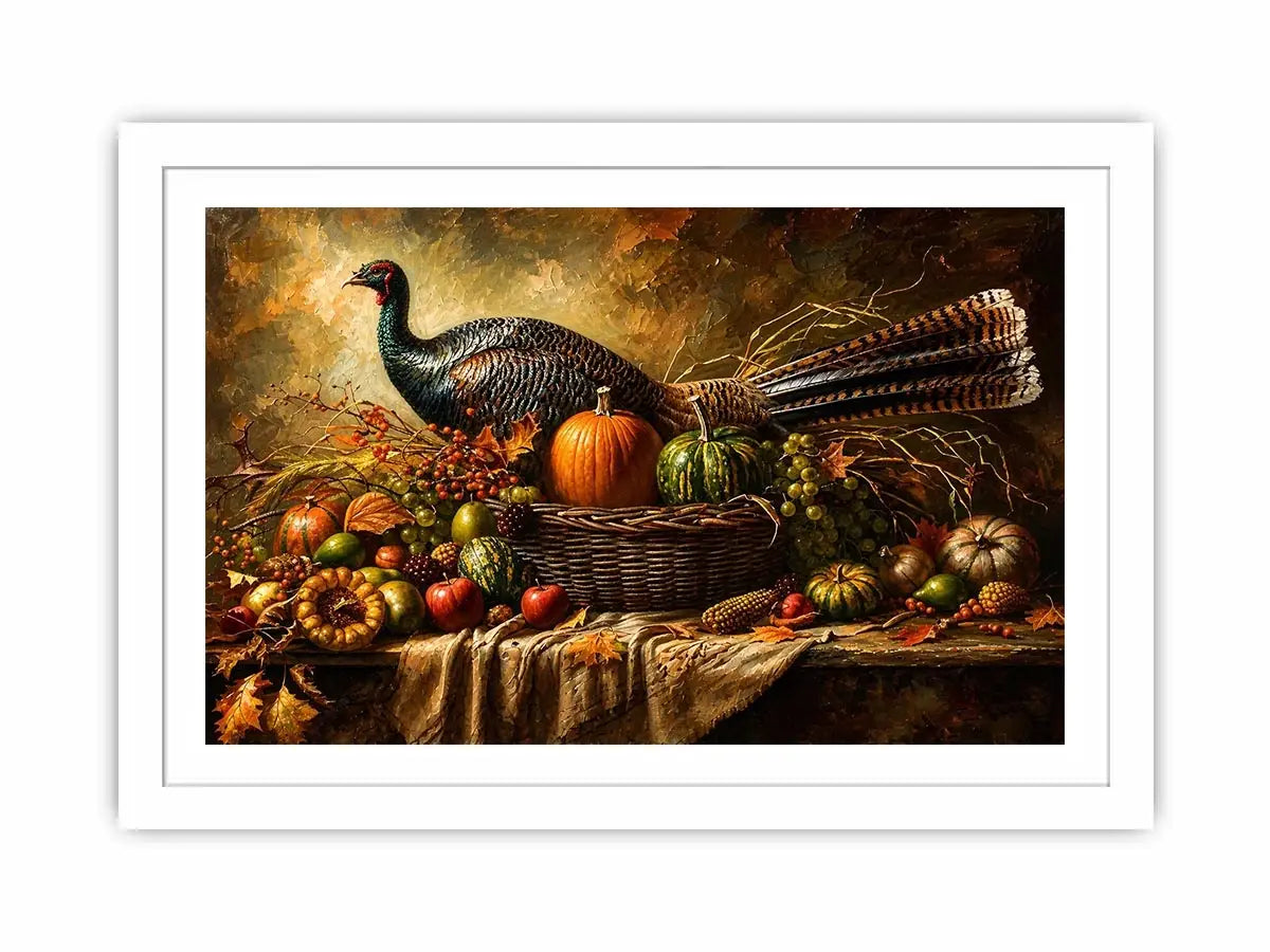 Autumn harvest bounty with turkey