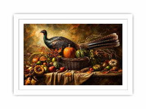 Autumn harvest bounty with turkey