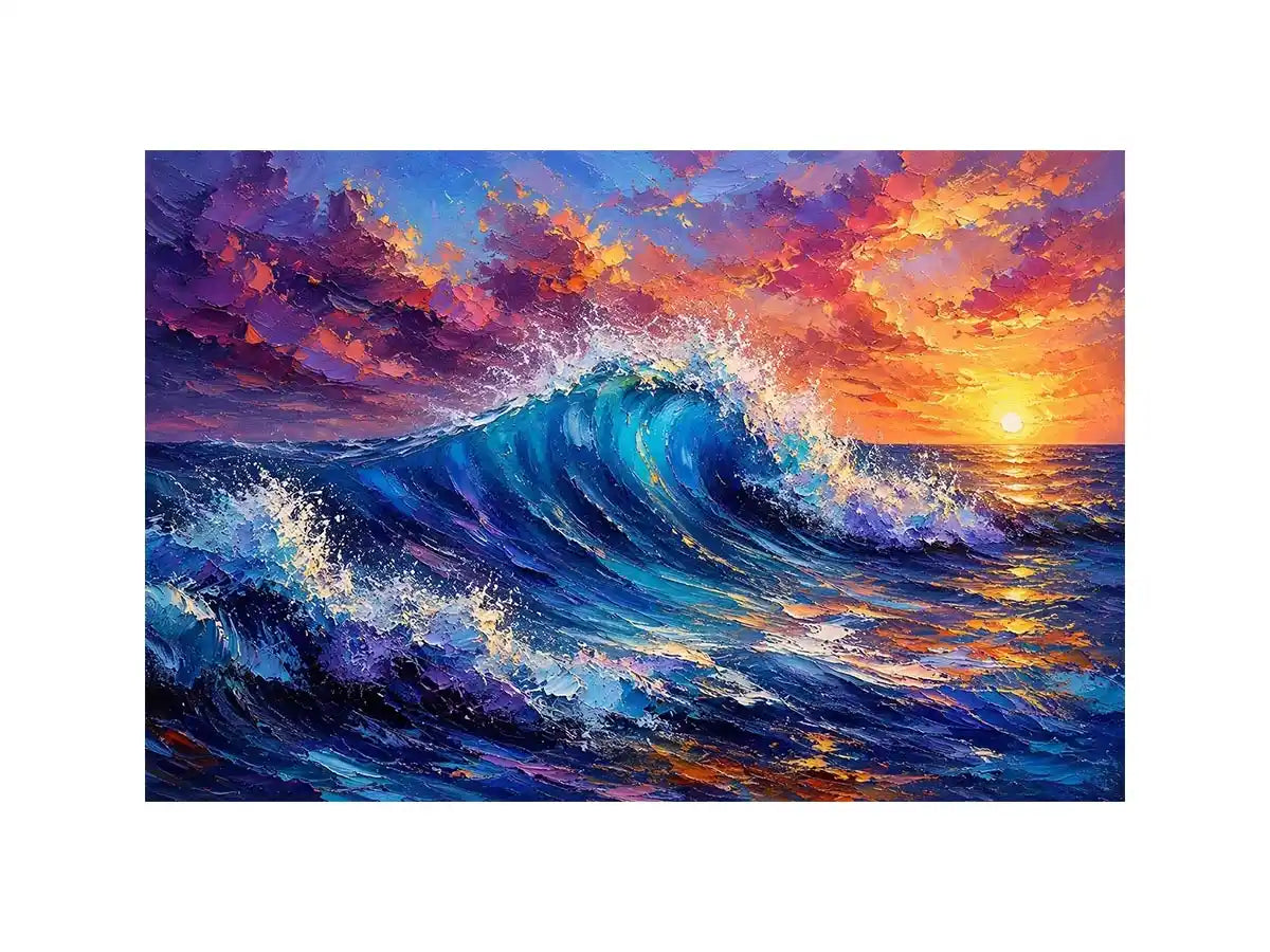 Colorfull Ocedan Waves Canvas Print