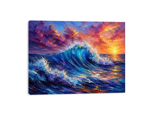 Colorfull Ocedan Waves Canvas Print