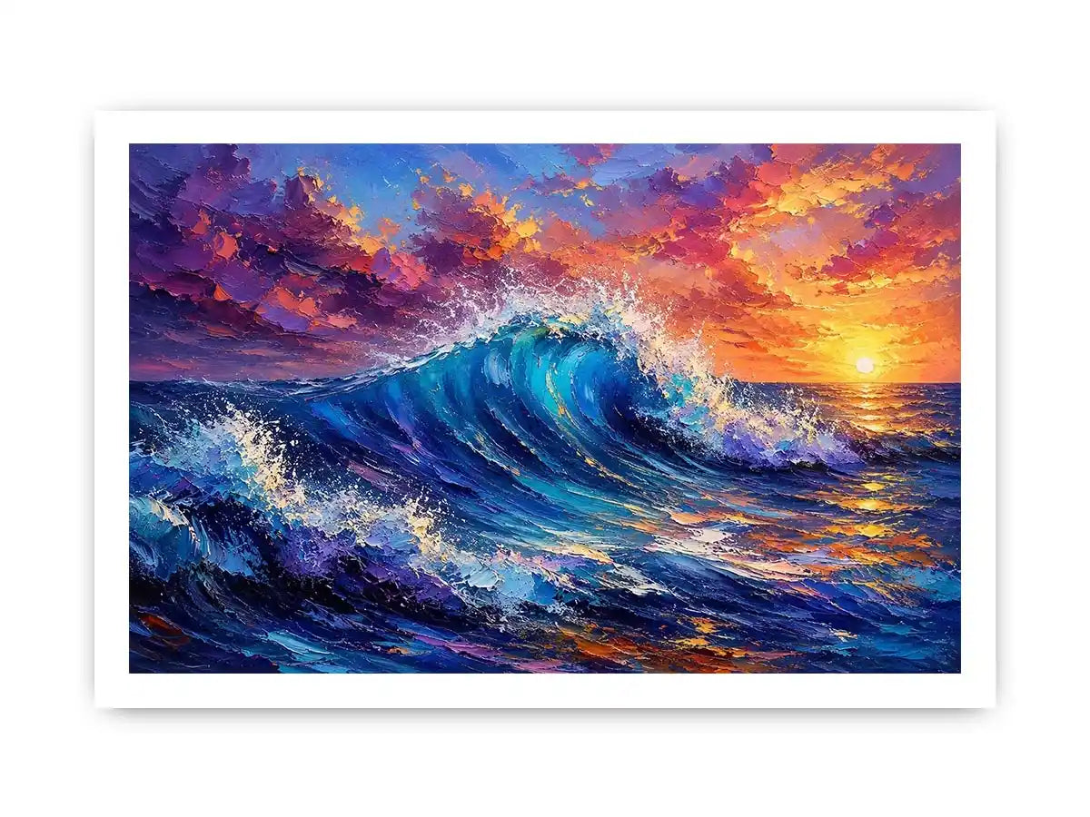 Colorfull Ocedan Waves Canvas Print