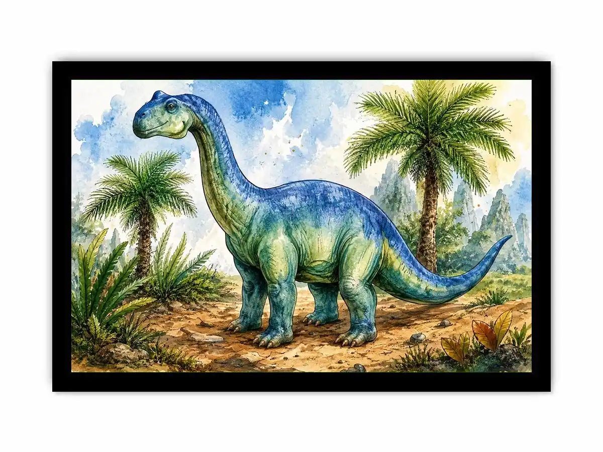 Dinosaur Drawing Nursery Canvas Print