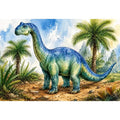 Dinosaur Drawing Nursery Canvas Print