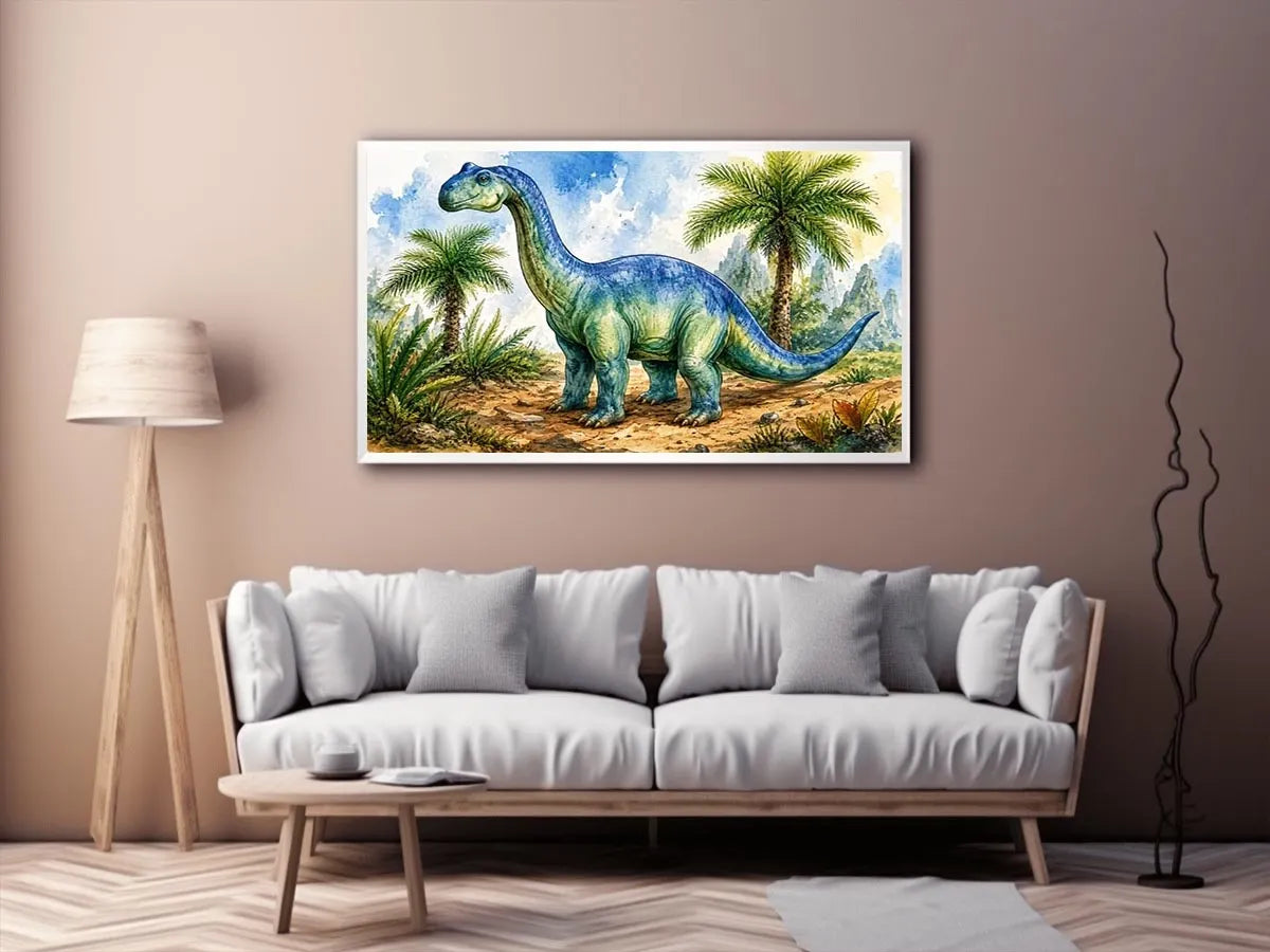 Dinosaur Drawing Nursery Canvas Print