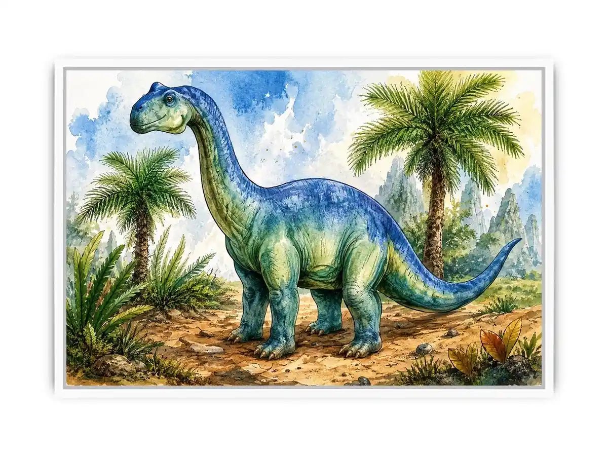 Dinosaur Drawing Nursery Canvas Print