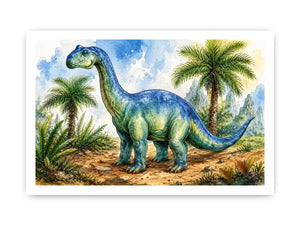 Dinosaur Drawing Nursery Canvas Print