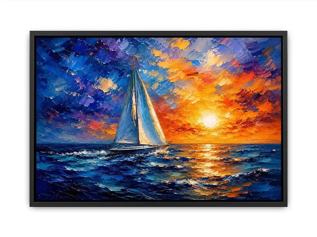 Sailing Ship in Sunset Canvas Print