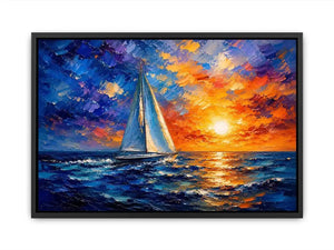 Sailing Ship in Sunset Canvas Print