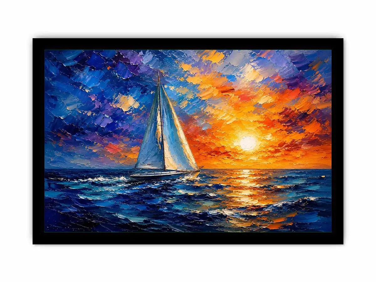 Sailing Ship in Sunset Canvas Print