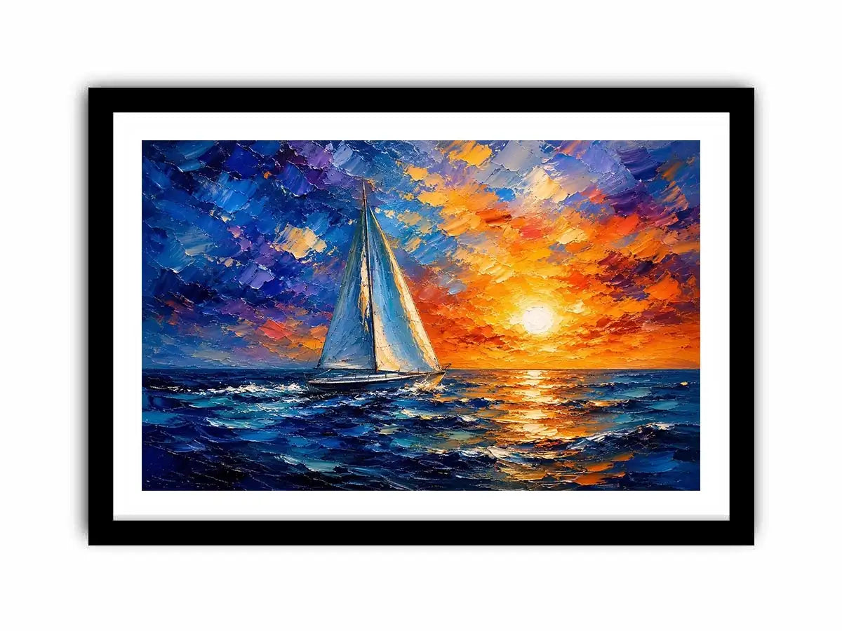 Sailing Ship in Sunset Canvas Print