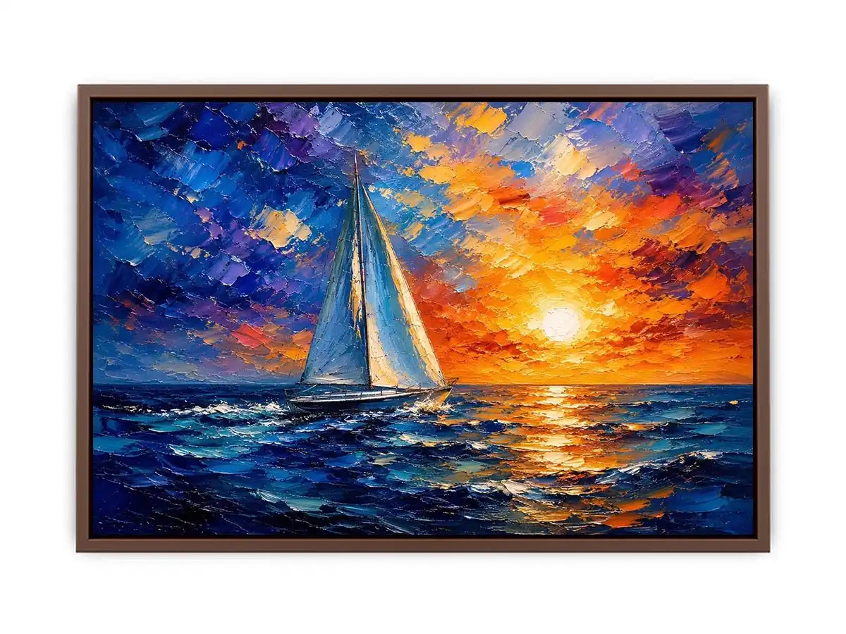 Sailing Ship in Sunset Canvas Print