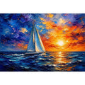 Sailing Ship in Sunset Canvas Print