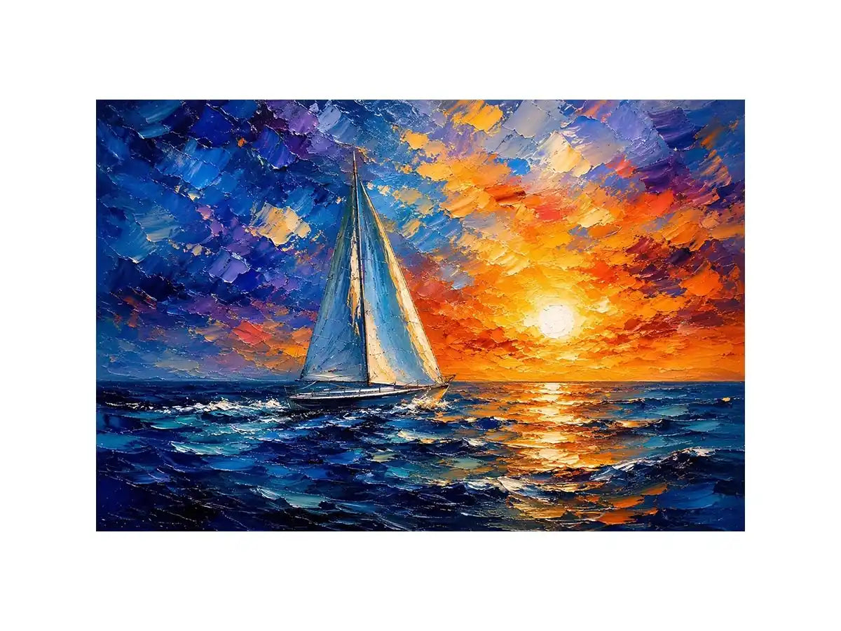 Sailing Ship in Sunset Canvas Print