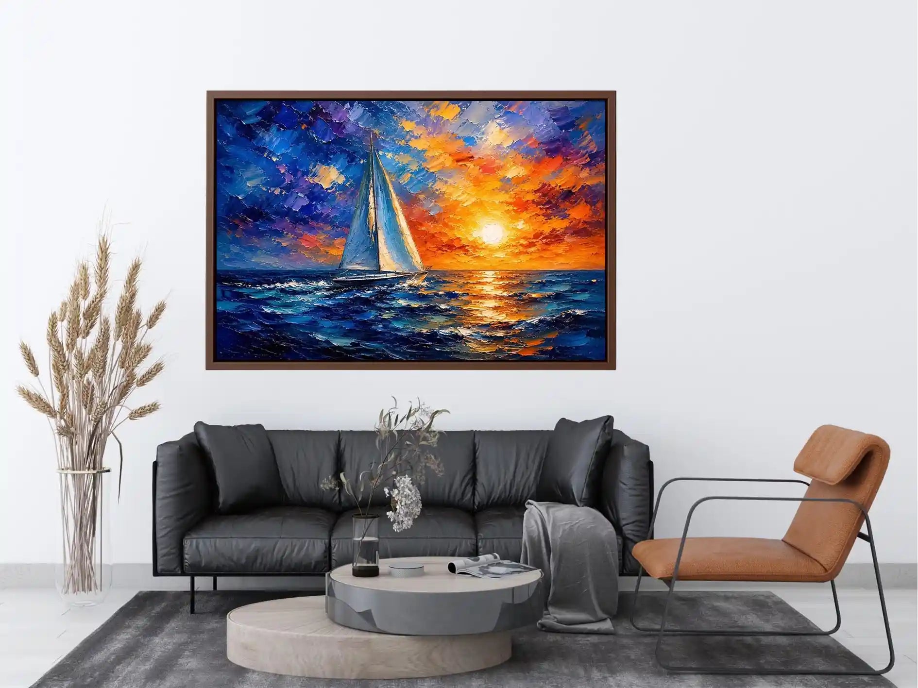 Sailing Ship in Sunset Canvas Print