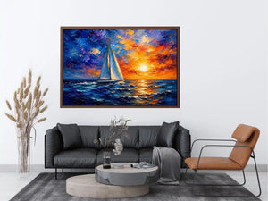 Sailing Ship in Sunset Canvas Print