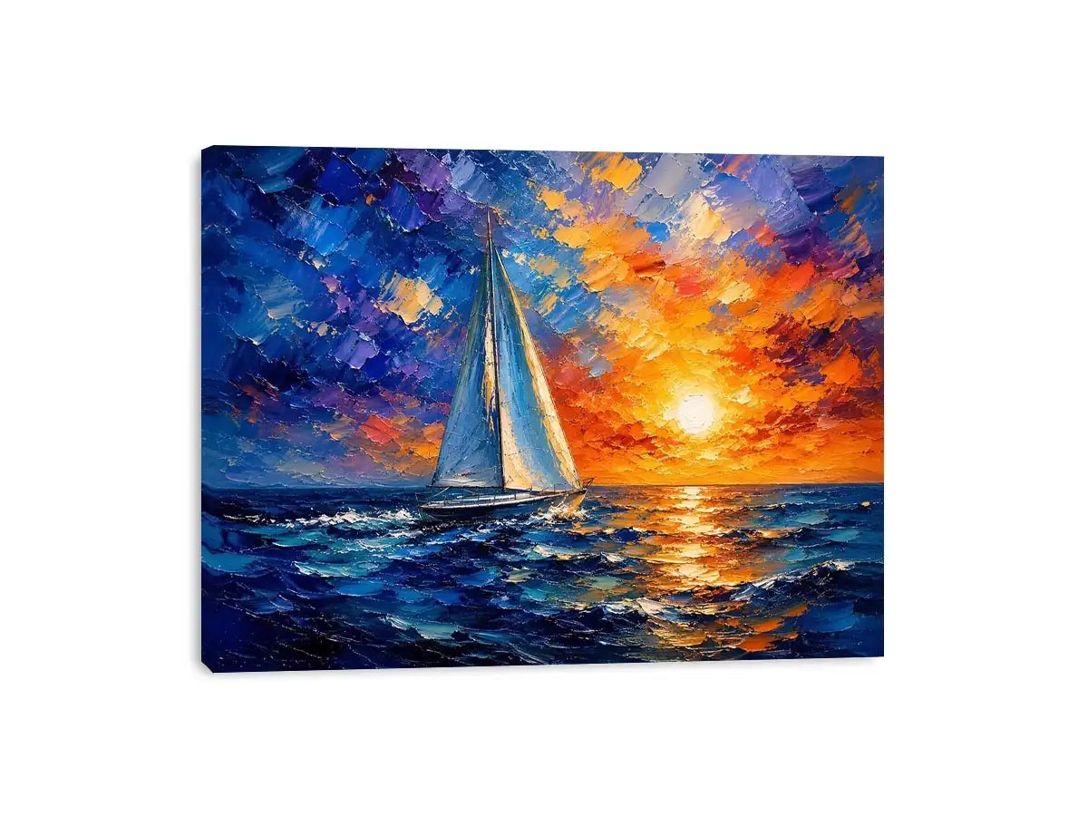 Sailing Ship in Sunset Canvas Print