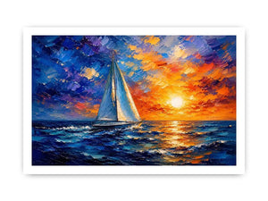 Sailing Ship in Sunset Canvas Print