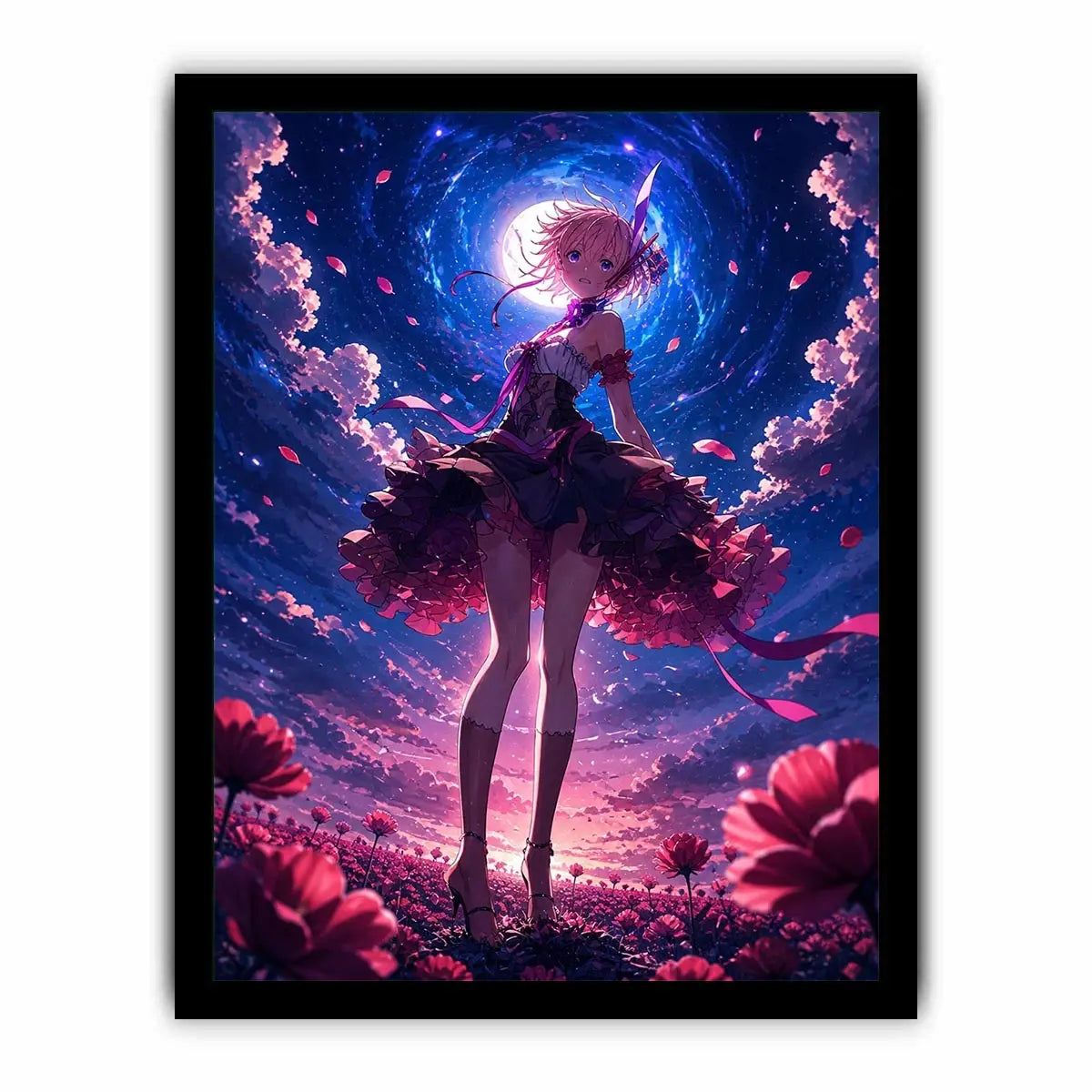 Magical night in a flower field