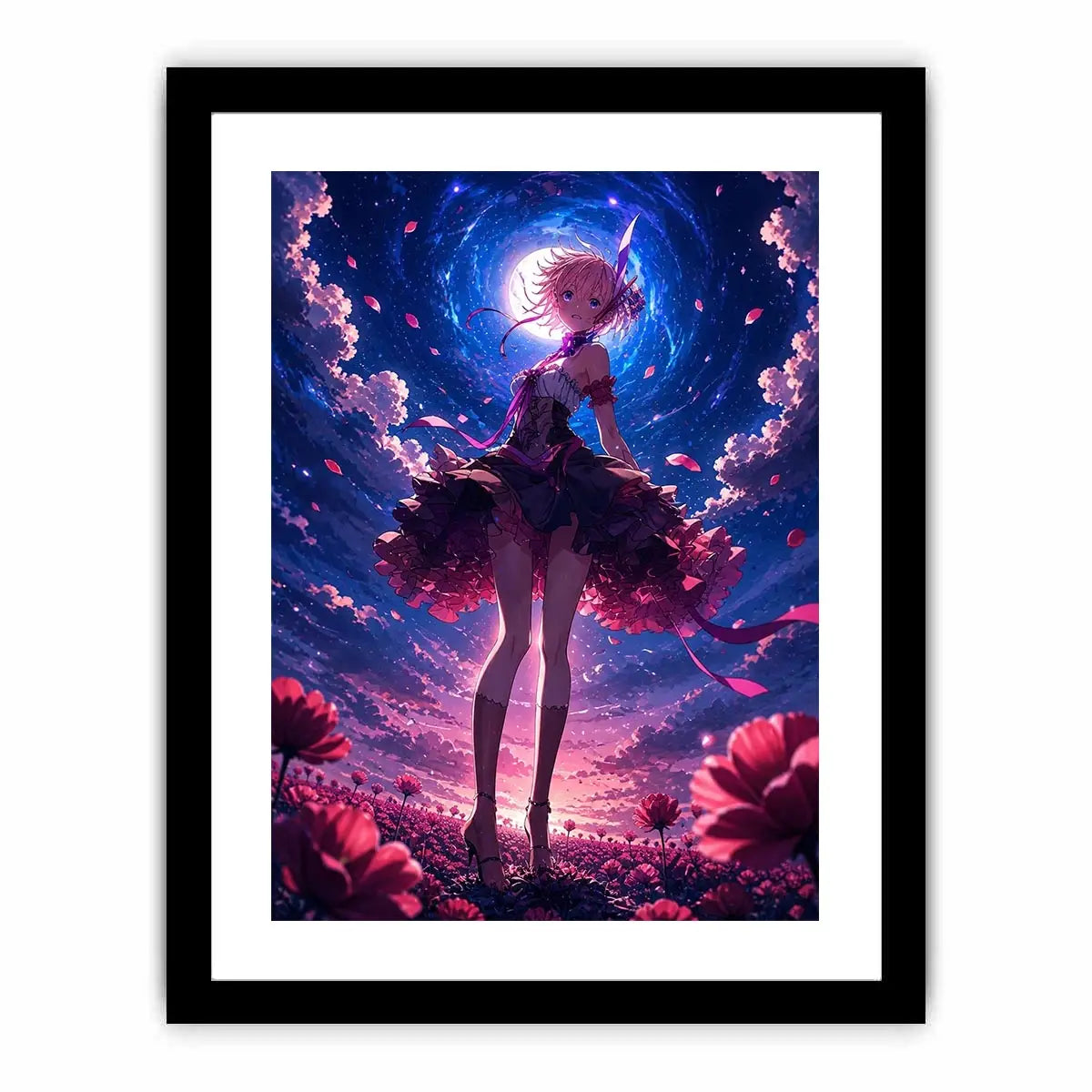 Magical night in a flower field