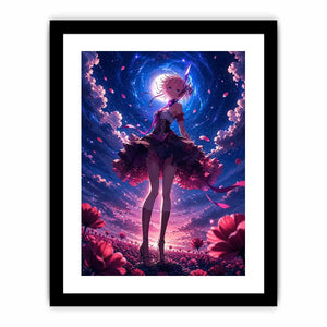 Magical night in a flower field