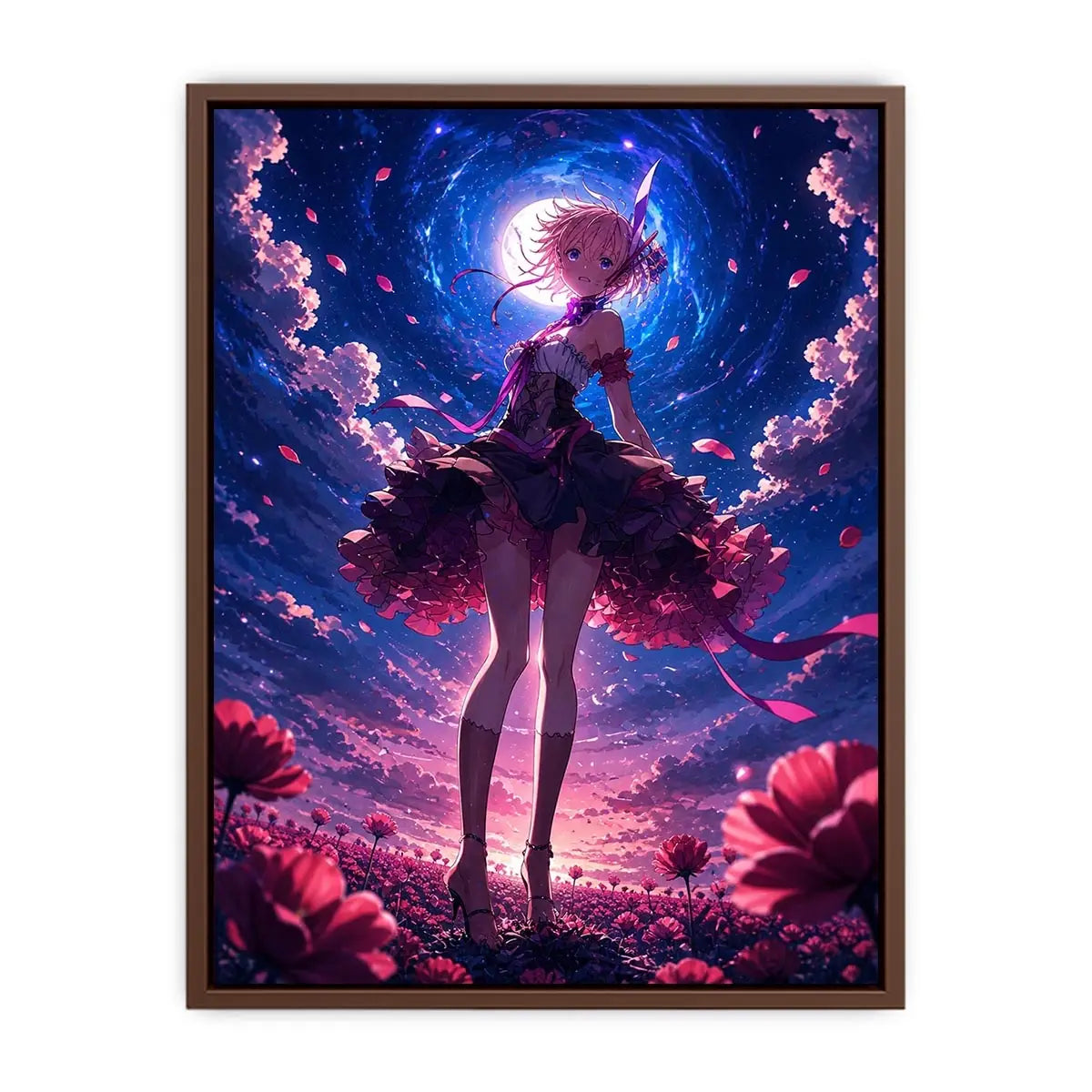 Magical night in a flower field