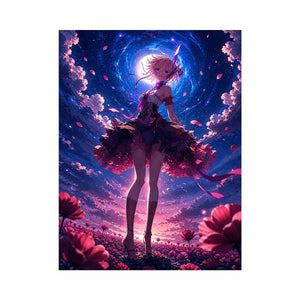 Magical night in a flower field