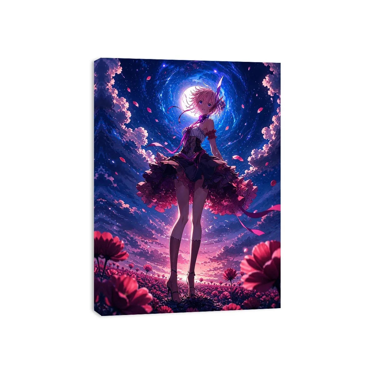 Magical night in a flower field