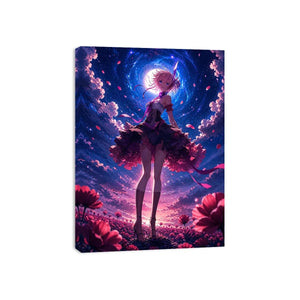 Magical night in a flower field