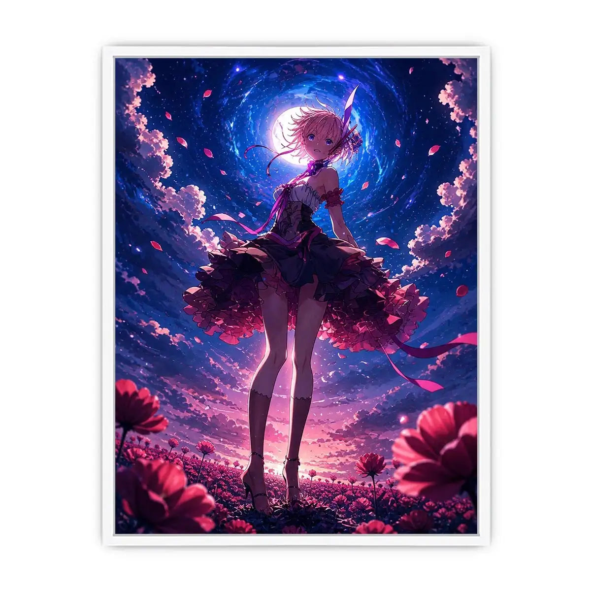 Magical night in a flower field