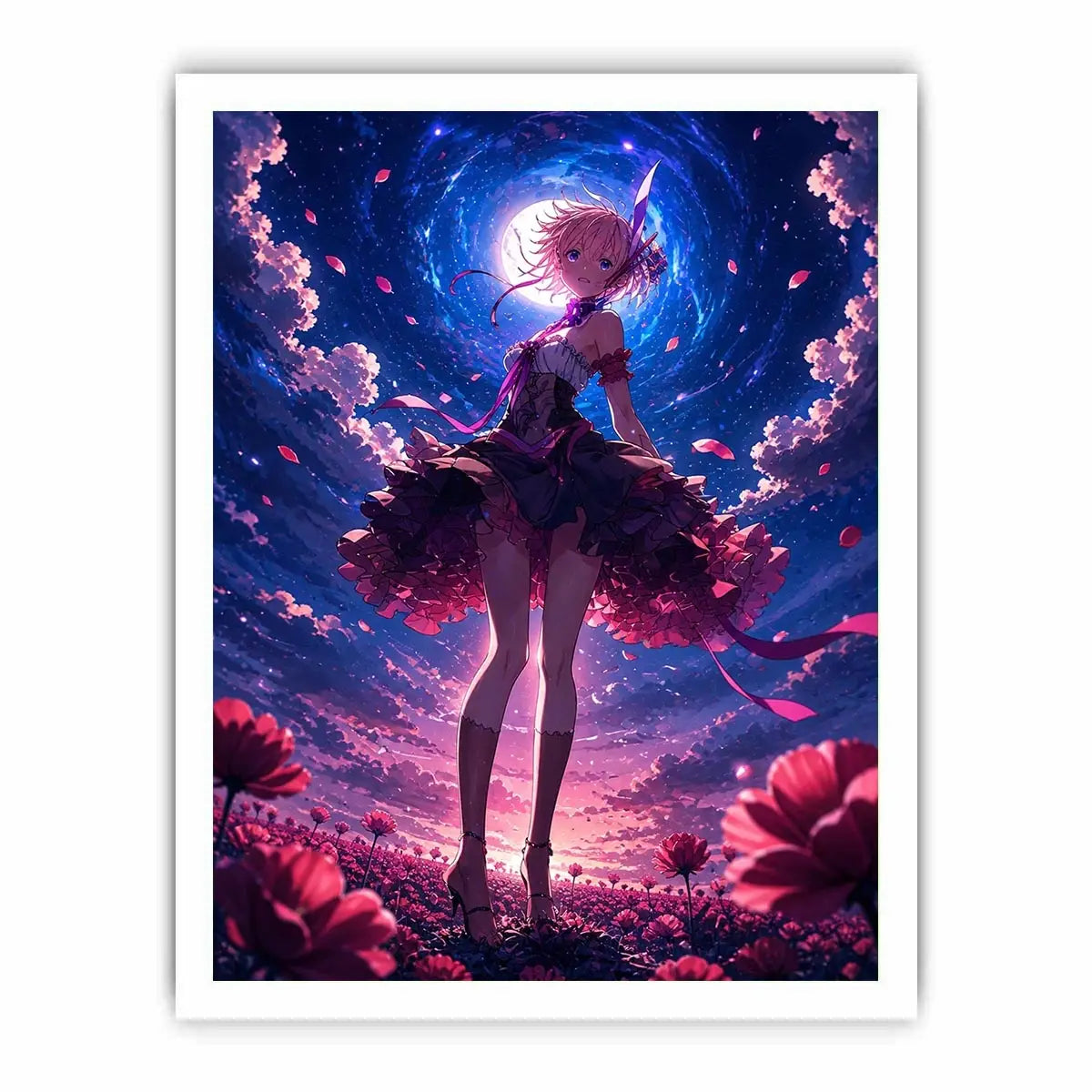 Magical night in a flower field