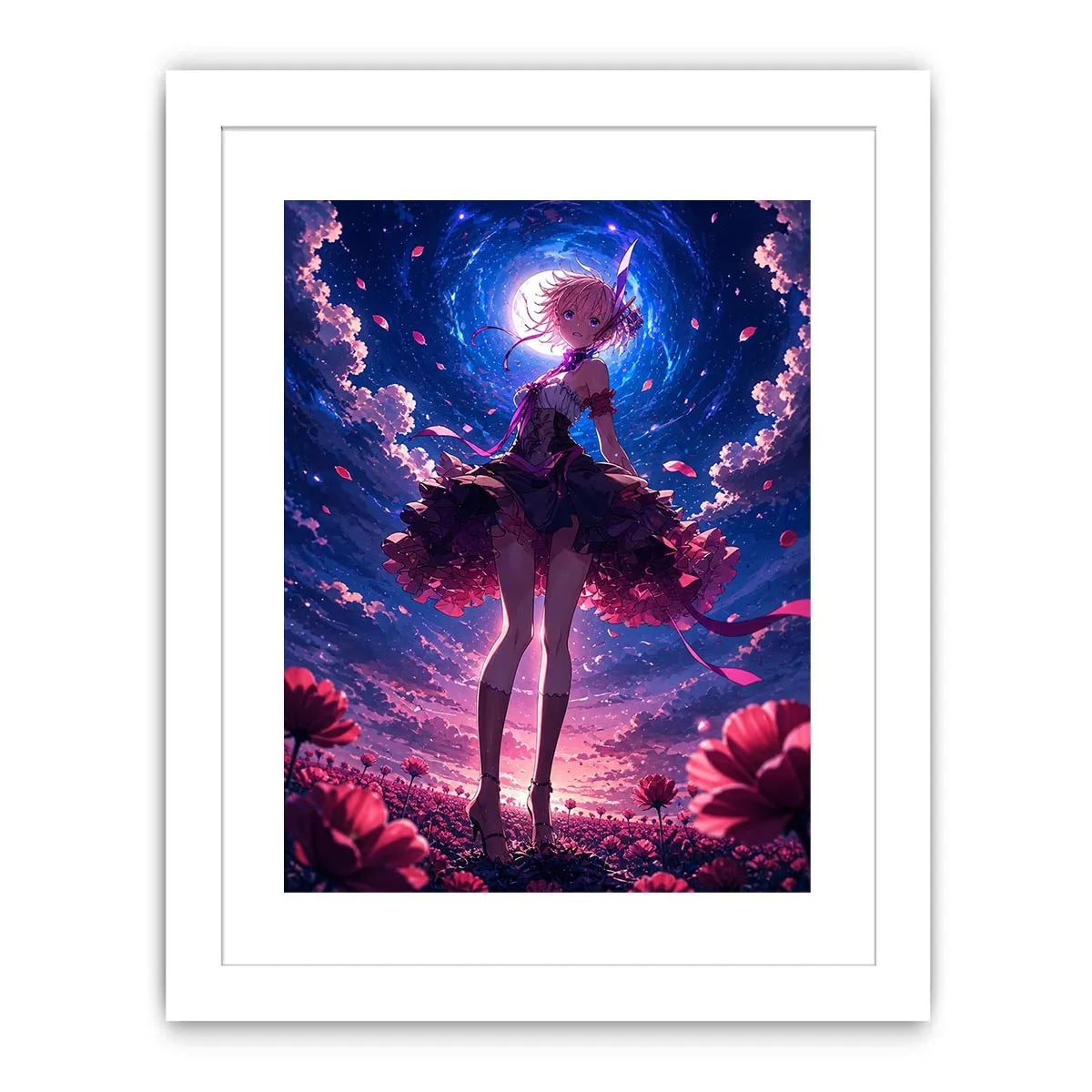 Magical night in a flower field