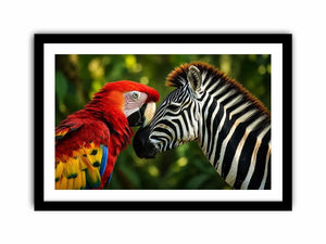 Parrot & Zebra Canvas Print