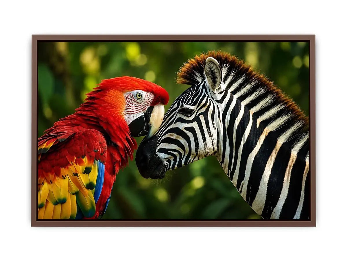 Parrot & Zebra Canvas Print
