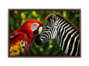 Parrot & Zebra Canvas Print