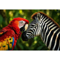 Parrot & Zebra Canvas Print
