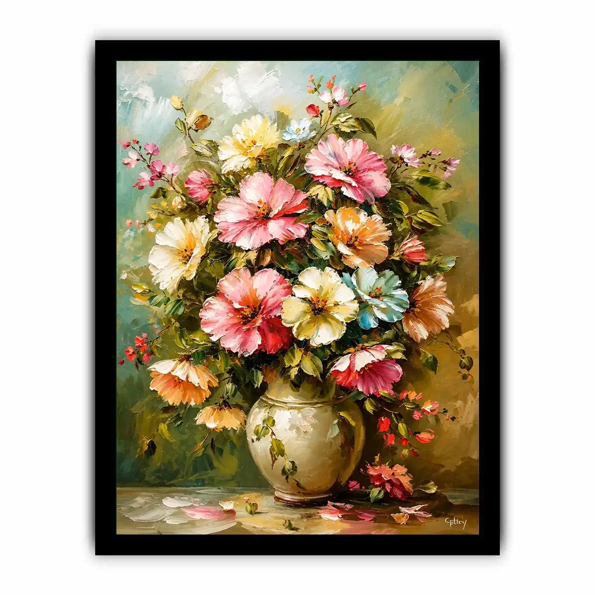 Flowers and Vase Canvas Print