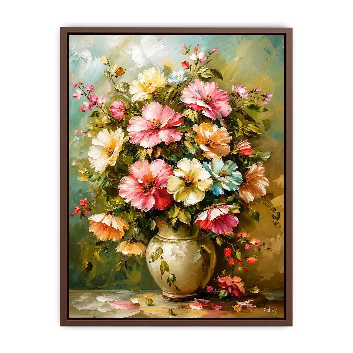 Flowers and Vase Canvas Print