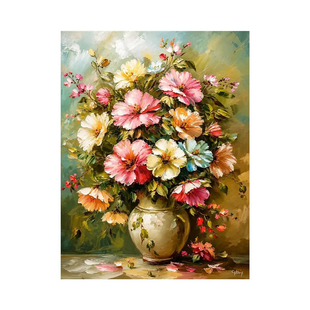 Flowers and Vase Canvas Print