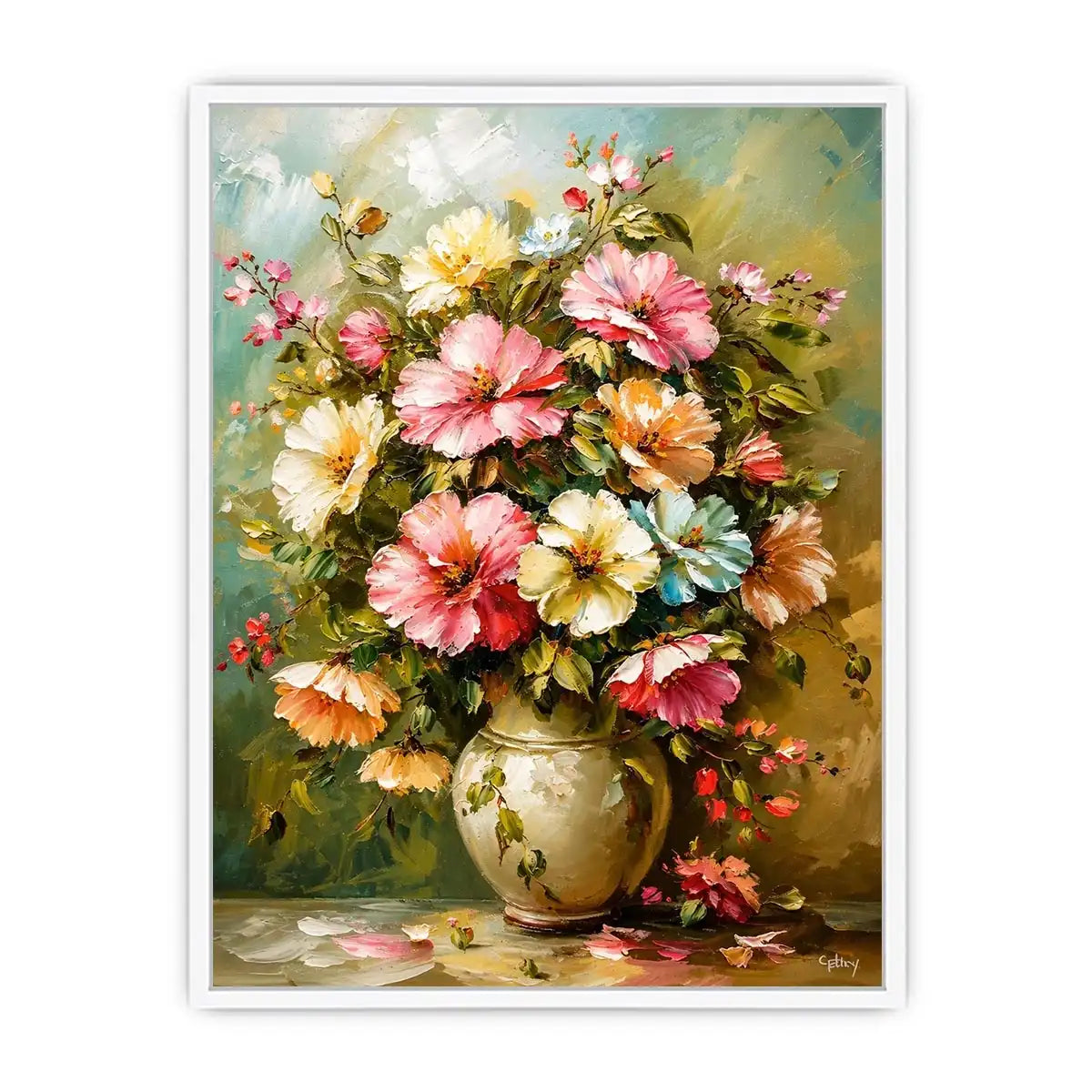 Flowers and Vase Canvas Print