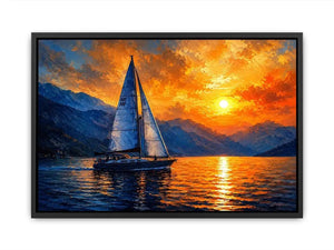 Sailing Ship in Sunset Canvas Print