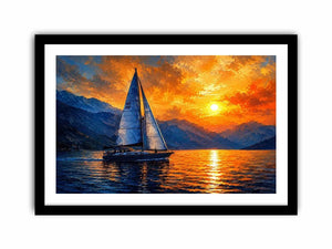 Sailing Ship in Sunset Canvas Print