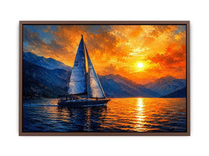 Sailing Ship in Sunset Canvas Print