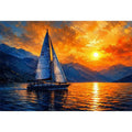 Sailing Ship in Sunset Canvas Print