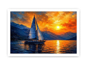 Sailing Ship in Sunset Canvas Print