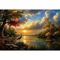 River Landscape Swan Canvas Print