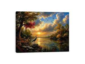 River Landscape Swan Canvas Print