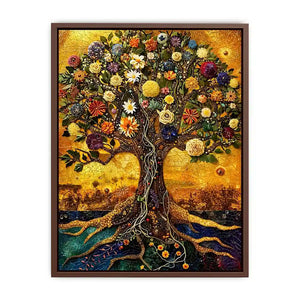 Tree of life mosaic in gold